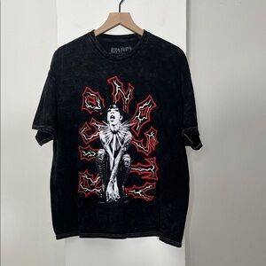 Graphic Tee with Red Accents